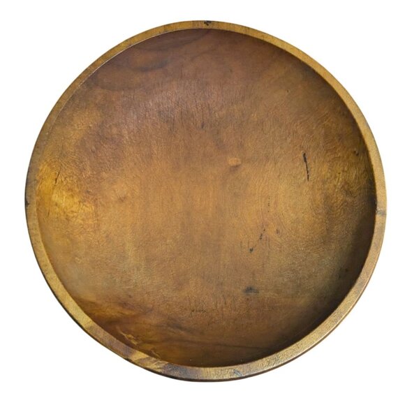 Large Vintage Wooden Salad Bowl patina rustic popcorn salad - Picture 2 of 16